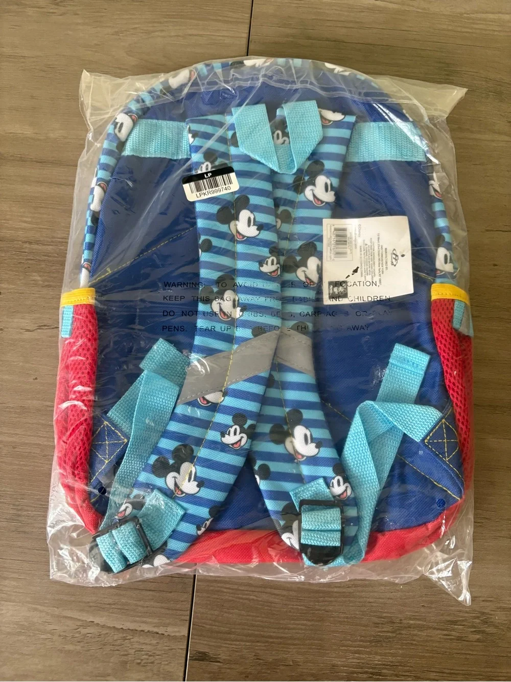 NWT Disney Mickey Mouse 28 Backpack Kids School Travel Book Bag Red Blue